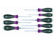 Wiha 53398 Screwdriver Set Slotted And Phillips Heavy Duty MicroFinish Handle 8 Piece