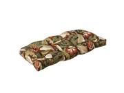 Pillow Perfect Indoor Outdoor Brown Green Tropical Wicker Loveseat Cushion