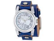Nemesis Women s LBT069S Trendy Collection White on Blue Leather Band Watch