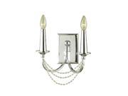 Candice Olson Shelby 2 x 60 Watt Light Candle Base Sconce Chrome and Clear Beads