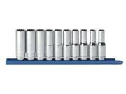 Gearwrench KD80712 10 Pieces 1 2 Dr. 12 pt. Deep Metric Socket Set