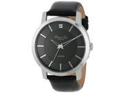 Kenneth Cole New York Gunmetal Round with Black Leather Strap Men s watch KC1986