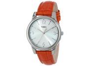 Timex Women s T2P087TN Orange Croco Patterned Leather Strap Watch