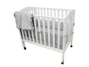 American Baby Company Heavenly Soft Minky Dot Chenille Portable Mini Crib Bedding Set Gray 3 Piece