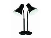Satco Products 60 804 Twin Goose Neck Desk Lamp Black