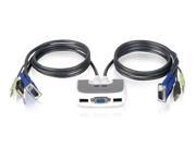 iogear K28341B MiniView Micro USB PLUS KVM Switch with Audio and Cables GCS632UW6 Black White