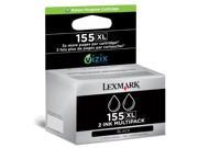 Lexmark LE4645B 155XL Twin Pack High Capacity Return Program Ink Cartridge Black