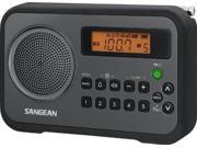 Sangean SNGPRD18BKB Sangean AM FM Digital Portable Receiver with Alarm Clock Black