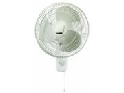 Lasko Products 3016W 16 Oscillating Wall Mount Fan 3 Speeds whisper quiet operation White