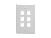 ICC IC107LF6WH Oversized Classic face Plate 6 Port White
