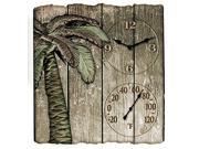 Taylor Digital TAP91940M Springfield Palm Tree Poly Resin Clock and Thermometer