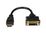 StarTech HDDVIMF8IN StarTech.com 8in HDMI to DVI D Video Cable Adapter HDMI Male to DVI Female HDMI DVI for Video Device Monitor Notebook 8 1 x HDMI