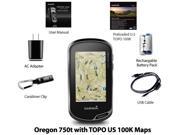 Garmin Oregon 750t with TOPO US 100K Maps Handheld GPS System