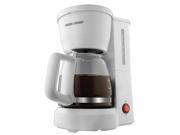 Black Decker DCM600Ww Black Decker DCM600W 5 Cup Drip Coffeemaker with Glass Carafe White