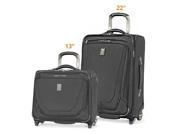 Crew11 22 Rollaboard RollingTote Black 2 Piece Luggage Set 22 inch Rolling Tote