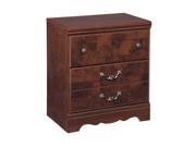 Delianna Two Drawer Night Stand B223 92 Delianna Two Drawer Night Stand Reddish Brown