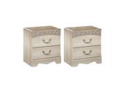 Catalina Two Drawer Night Stand Antique White 2 Pack Catalina Two Drawer Night Stand Antique White