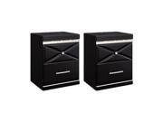 Fancee Black Two Drawer Night Stand B34892 2 Pack Fancee Black Two Drawer Night Stand