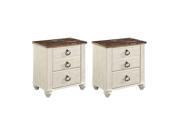 Willowton Two tone Two Drawer Night Stand B267 92 2 Pack Willowton Two tone Two Drawer Night Stand