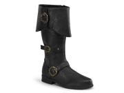 Mens Medieval Renaissance Pirate Costume Black Buckle Boots