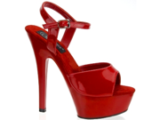 Sexy Red Ankle Strap High Heel 6 Platform Shoes
