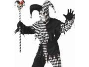 Evil Jester Costume Black White Adult X Large