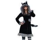 Junior Teen Girls Furry Racoon Animal Halloween Costume