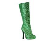 Sexy Disco Glam Knee High 4 Heel Green Glitter Boots