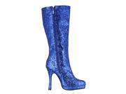 Sexy Disco Glam Knee High 4 Heel Blue Glitter Boots