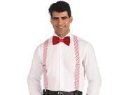 Mens Fun Candy Cane Christmas Stripe Suspenders