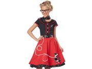 Girls 50 s Sweetheart Red Poodle Skirt Halloween Costume