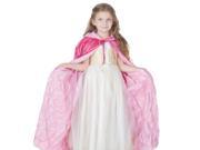 Kids Girls Princess Fairytale Halloween Costume Long Pink Cape Cloak