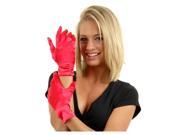 Womens Wrist Length Red Satin Formal Dress Gloves