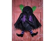 Funny Backwards Witch Purple Hanging Halloween Decoration