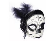 Day of the Dead Dia de los Muertos Costume Sugar Skull Half Mask