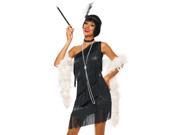 Sexy 20s Flapper Black Fringe Dress Halloween Costume