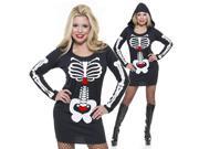 Womens Sexy Skeleton Halloween Costume Hoodie Dress