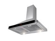 AKDY® 30 Luxury Black Touch Control Wall Mount Stainless Steel Range Hood w LED Lights Baffle Filters