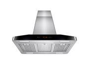 AKDY® 30 Island Mount Stainless Steel Kitchen Range Hood Touch Control Panel Removable Baffle Filters AK N680I 75