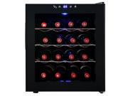 AKDY® 16 Bottles Refrigerator Fridge Single Zone Double Paned Glass Quiet Thermoelectric Freestanding Wine Cooler
