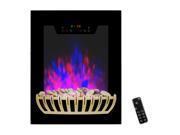 AKDY Tempered Glass Wall Mount Touch Screen 2 Setting Adjustable LED Flame Electric Fireplace Stove Heater