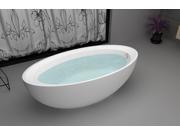 AKDY 63 Acrylic Bathtub Freestanding Bathroom Shower Spa Overflow Body Contemporary Oval Bath Tub Modern Soaking