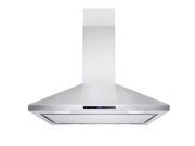 AKDY 36 Stainless Steel Island Mount Range Hood Touch Screen Display Light Lamp Grease Filter Ductless Vented Cooking Fan Stove Kitchen Vents