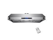 AKDY 42 Stainless Steel Under Cabinet Mount Range Hood Touch Screen Display Light Lamp Baffle Filter Vented Cooking Fan Stove Kitchen Vents