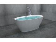 AKDY 65 Acrylic Bathtub Freestanding Bathroom Shower Spa Overflow Body Contemporary Oval Bath Tub Modern Soaking W Tub Filler Faucet
