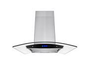 AKDY 36 Stainless Steel Island Mount Range Hood Touch Screen Cooking Fan Stove Kitchen Vents