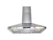 AKDY 36 Stainless Steel Wall Mount Range Hood Touch Screen Display Light Lamp Baffle Filter Ductless Vented Cooking Fan Stove Kitchen Vents