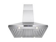 AKDY 30 Stainless Steel Island Mount Range Hood Touch Screen Display Light Lamp Baffle Filter Ductless Vented Cooking Fan Stove Kitchen Vents