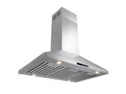 AKDY 36 Stainless Steel Island Mount Range Hood Touch Screen Display Light Lamp Baffle Filter Ductless Vented Cooking Fan Stove Kitchen Vents
