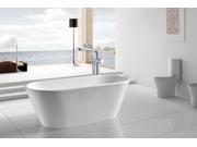 AKDY 67 Acrylic Bathtub Freestanding Bathroom 90 Gallon Capacity Shower Spa Body Contemporary Oval Bath Tub Modern Soaking W Tub Filler Faucet